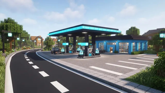Build a Complete Gas Station in Minecraft