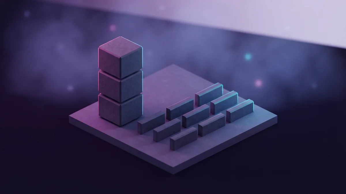 Matching blocks create stone slabs Matching stone blocks set beside a row of crafted half-height slabs