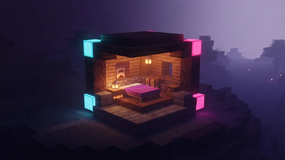 Glowing shelter that keeps a sleeping area safe at night
