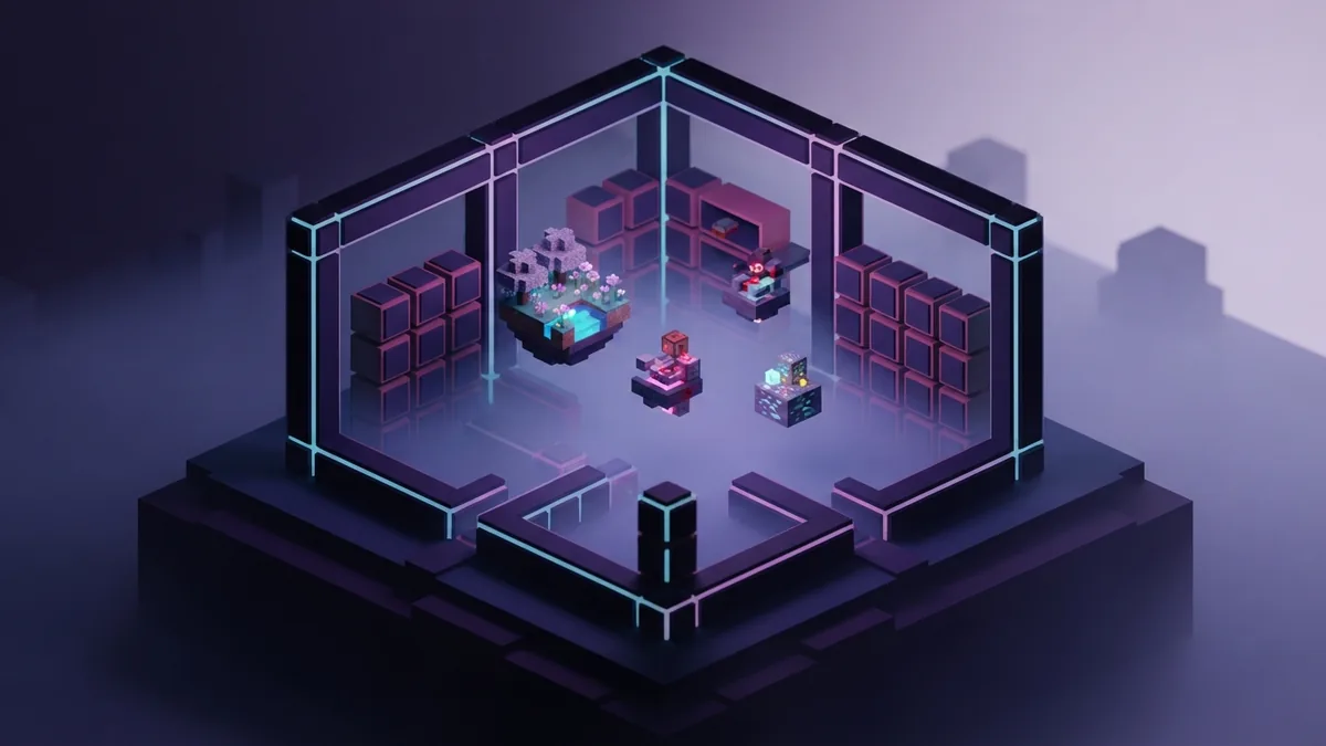 Voxel archive chamber with protected world cores for a Minecraft server backup