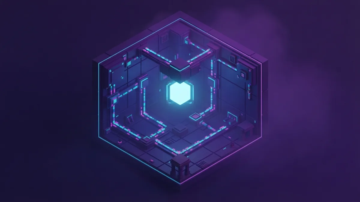 Checking an existing Java setup Luminous voxel chamber representing a system check before Java setup