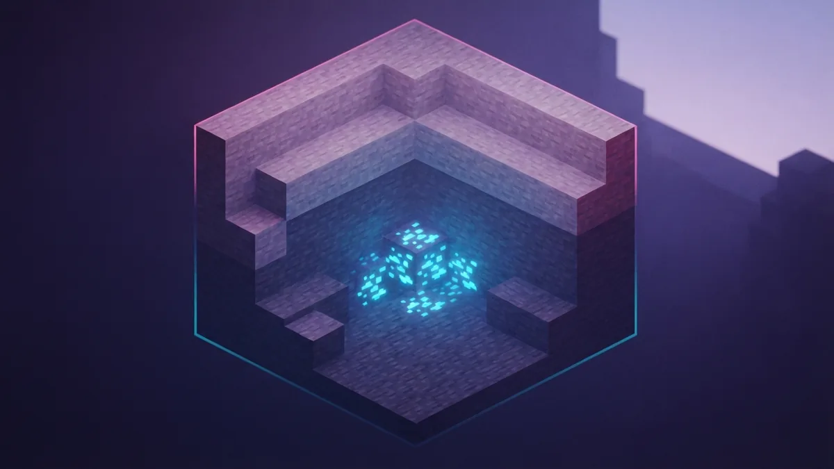 Blue lapis ore cluster near the stone and deepslate boundary underground